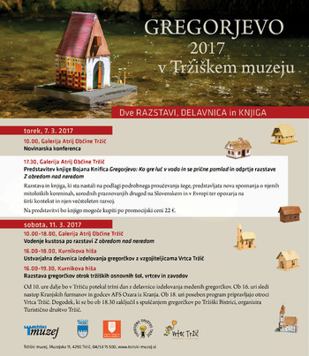 TRŽIŠKI MUZEJ BO POSPREMIL GREGORČKE Z ZNANSTVENO KNJIGO IN RAZSTAVO