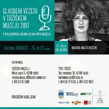 JUTRI PRVIČ V TRŽIČU NASTOPA MARINA MARTENSSON, ŠVEDSKA PEVKA SLOVENSKIH KORENIN