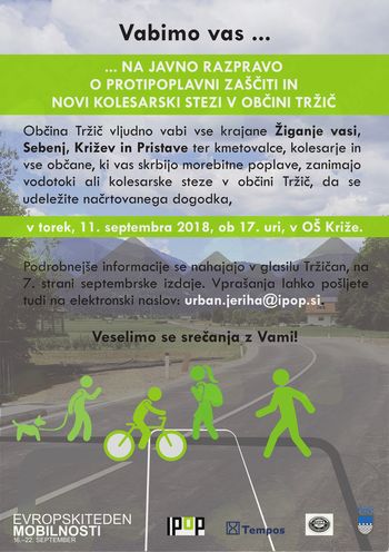 Javna razprava o protipoplavni zaščiti in novi kolesarski stezi v občini Tržič