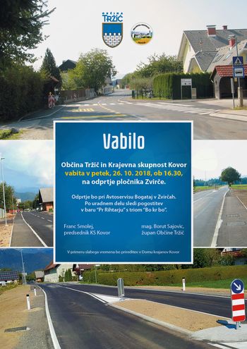 Odprtje pločnika Zvirče