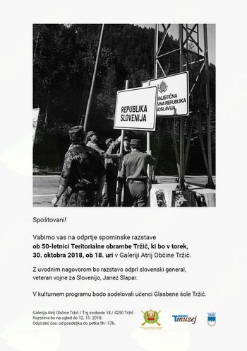 Spominska razstava ob 50. letnici Teritorialne obrambe Tržič