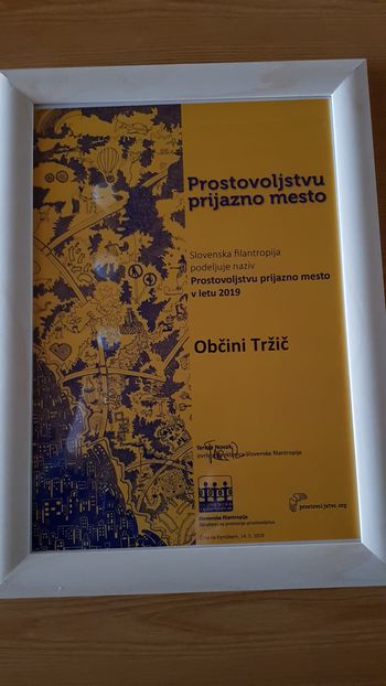 Med prejemniki priznanja Prostovoljstvu prijazno mesto, ponovno tudi Tržič