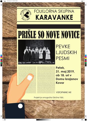 Koncert pevk ljudskih pesmi FS Karavanke.  