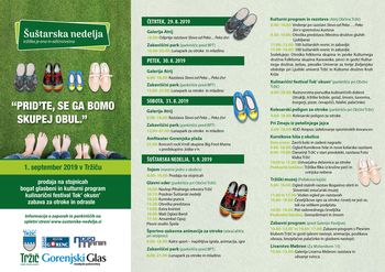 TRŽIŠKI ŠUŠTARJI NA RAZSTAVI, FREJŠPREHUNGA, BOGAT KULTURNO GLASBENI PROGRAM, TOK' OKUSN - PRID'TE, SE GA BOMO SKUPEJ OBUL TRŽIŠKI ŠUŠTARJI NA RAZSTAVI, FREJŠPREHUNGA, BOGAT KULTURNO GLASBENI PROGRAM, TOK' OKUSN - PRID'TE, SE GA BOMO SKUPEJ OBUL