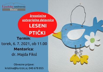 Ustvarjalna delavnica: Leseni ptički