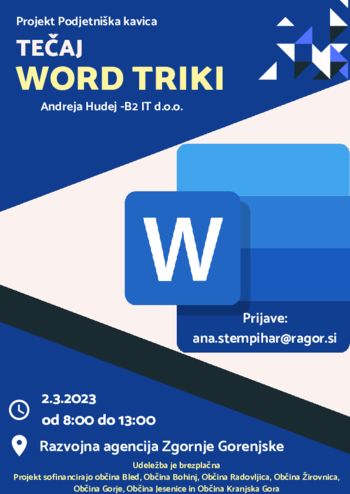 Tečaj računalniškega programa za urejanje besedil - WORD TRIKI