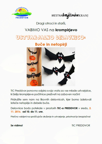 Počitniška delavnica: Buče in netopirji 