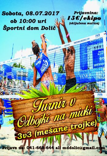 Rekreativni turnir mešanih trojk v odbojki na mivki Rekreativni turnir mešanih trojk v odbojki na mivki