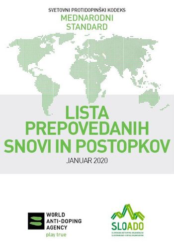 Lista prepovedanih snovi in postopkov od 2020 dalje