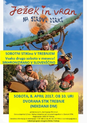 Sobotni STIKino v Trebnjem: Ježek in vran na sirovi dirki