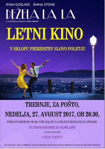 Letni kino v sklopu prireditev Slovo poletju: Dežela La La