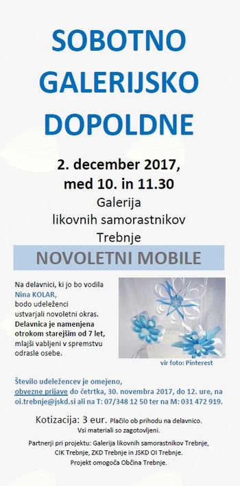 Sobotno galerijsko dopoldne: Novoletni mobile