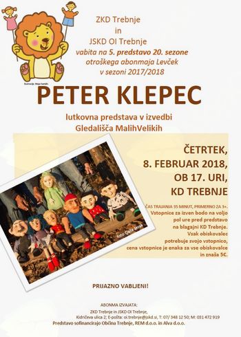 5. predstava 20. sezone otroškega abonmaja Levček