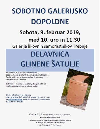 Sobotno galerijsko dopoldne - GLINENE ŠATULJE