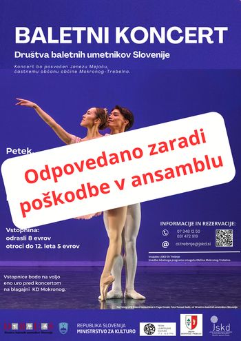 ODPOVEDANO - Baletni koncert Društva baletnih umetnikov Slovenije v Mokronogu