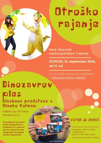 Otroško rajanje v Trebnjem: Dinozavrov ples z Alenko Kolman