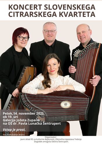 Slovenski citrarski kvartet prihaja v Šentrupert