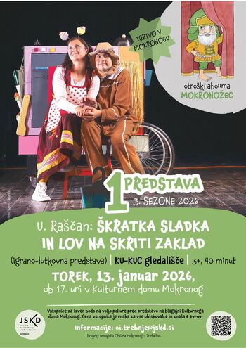 Otroški abonma Mokronožec: Škratka sladka in lov na skriti zaklad (KU-KUC gledališče)