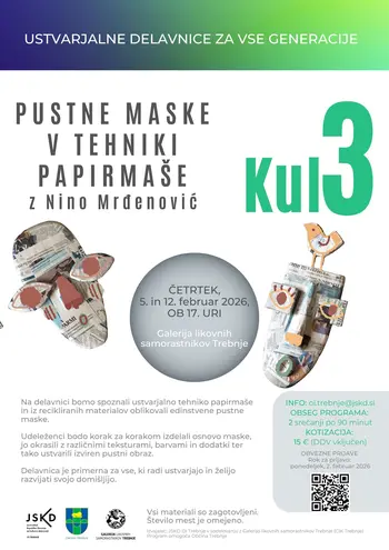 Kul3: Izdelovanje pustnih mask z Nino Mrđenović