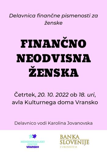 Delavnica Finančno neodvisna ženska 