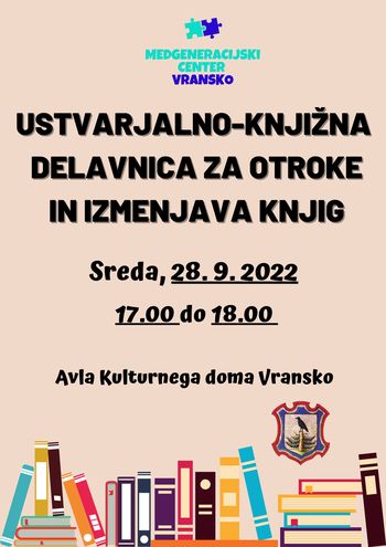 USTVARJALNO-KNJIŽNA DELAVNICA IN IZMENJAVA KNJIG