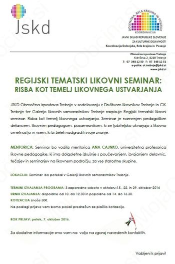 Regijski tematski likovni seminar: Risba kot temelj likovnega ustvarjanja