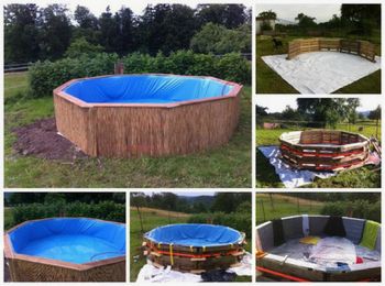 Poglejte, kako iz običajnih lesenih palet sestaviti pravi pravcati bazen, ki vas bo hladil čez poletje