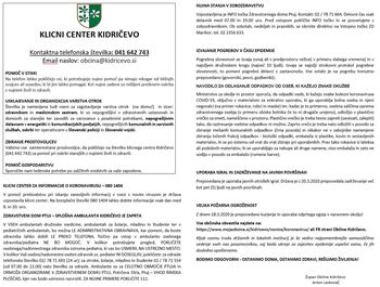 Obvestila za gospodinjstva - KORONAVIRUS