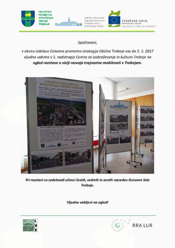 VABILO - razstava o viziji razvoja trajnostne mobilnosti v Trebnjem