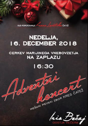 Adventni koncert- gostja Iris Bećaj