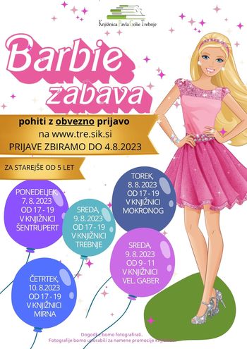 Barbie zabava (obvezna prijava do 4.8.)