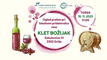 Ogled prakse pri lokalnem pridelovalcu vina - Klet Božijak