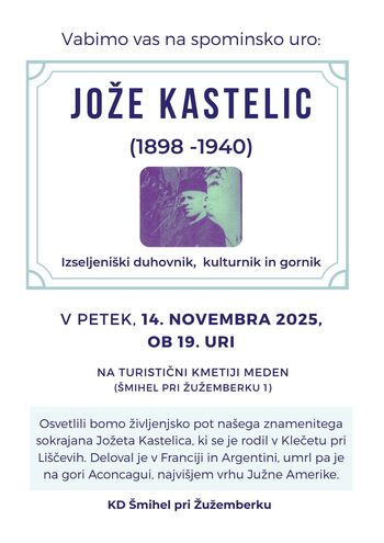  Spominska ura: Jože Kastelic (1989 -1940)