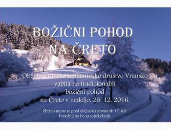 BOŽIČNI POHOD NA ČRETO