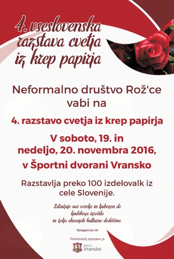 4. VSESLOVENSKA RAZSTAVA CVETJA IZ KREP PAPIRJA