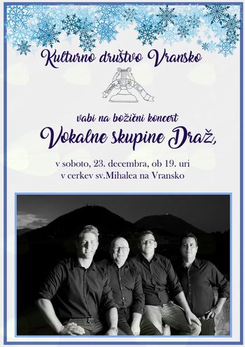 BOŽIČNI KONCERT Z VOKALNO SKUPINO DRAŽ