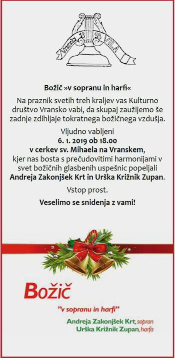 Božič "v sopranu in harfi"