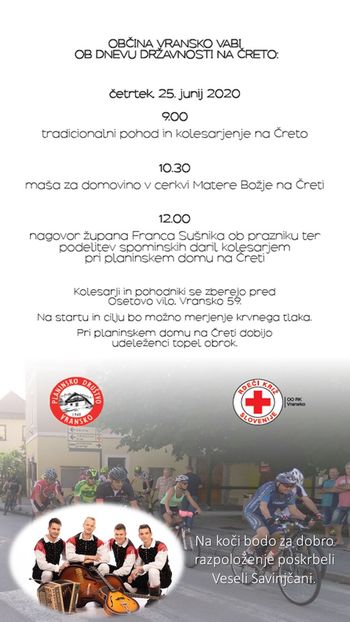 OBČINA VRANSKO VABI OB DNEVU DRŽAVNOSTI NA ČRETO