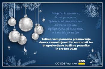 Voščilo OO SDS Vransko
