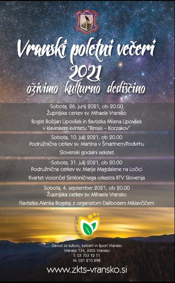 Vranski poletni večeri 2021 – oživimo kulturno dediščino