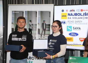 Najboljša za volanom 2023 Ana Menegalija in Matic Tovornik