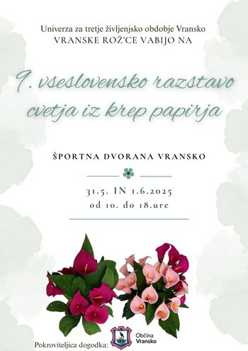 9. vseslovenska razstava cvetja iz krep papirja