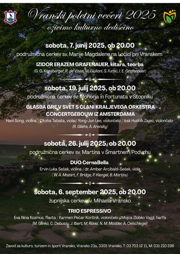 Vranski  poletni večeri 2025 – oživimo kulturno dediščino