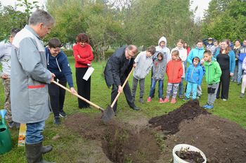 Učenci in učitelji tradicionalno posadili drevo