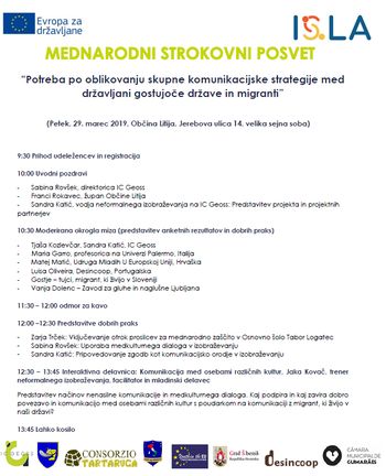 Vabilo na mednarodni strokovni posvet: Oblikovanje skupne komunikacijske strategije med državljani gostujoče države in migranti