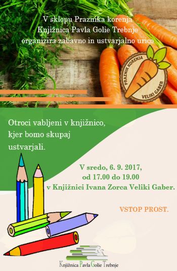 6-  Praznik korenja - Ustvarjalne urici za otroke in najmlajše