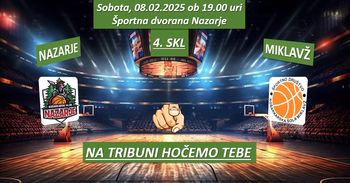 Košarkarska tekma: Nazarje - Kovinarstvo Bučar Miklavž