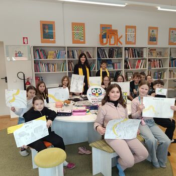 Obisk ilustratorke Ane Vujasić v 5. razredu