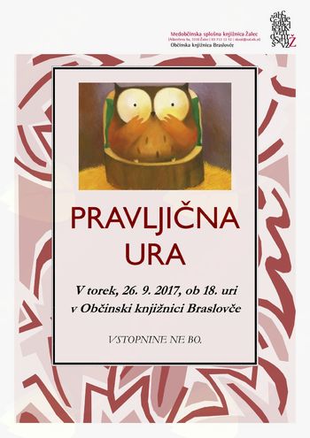 Pravljična ura v Občinski knjižnici Braslovče