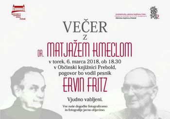 Večer z dr. Matjažem Kmeclom v Občinski knjižnici Prebold